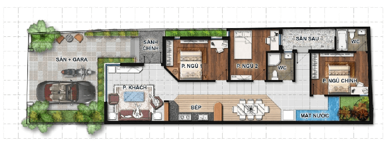 Bản vẽ nhà cấp 4 5x20